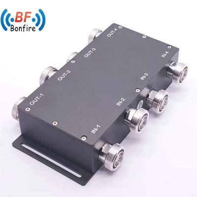 パッケージサイズ 22.00cm * 9.00cm * 6.00cm 698-3800MHz 300W 155dbc 4X4ハイブリッドカップラー DIN-F