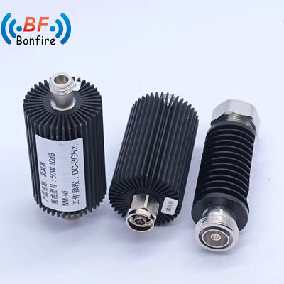 DC-3800MHz DIN-Jk 100W 男性から女性 3-20dB RF 固有コアシアル減衰器 ステップ減衰器