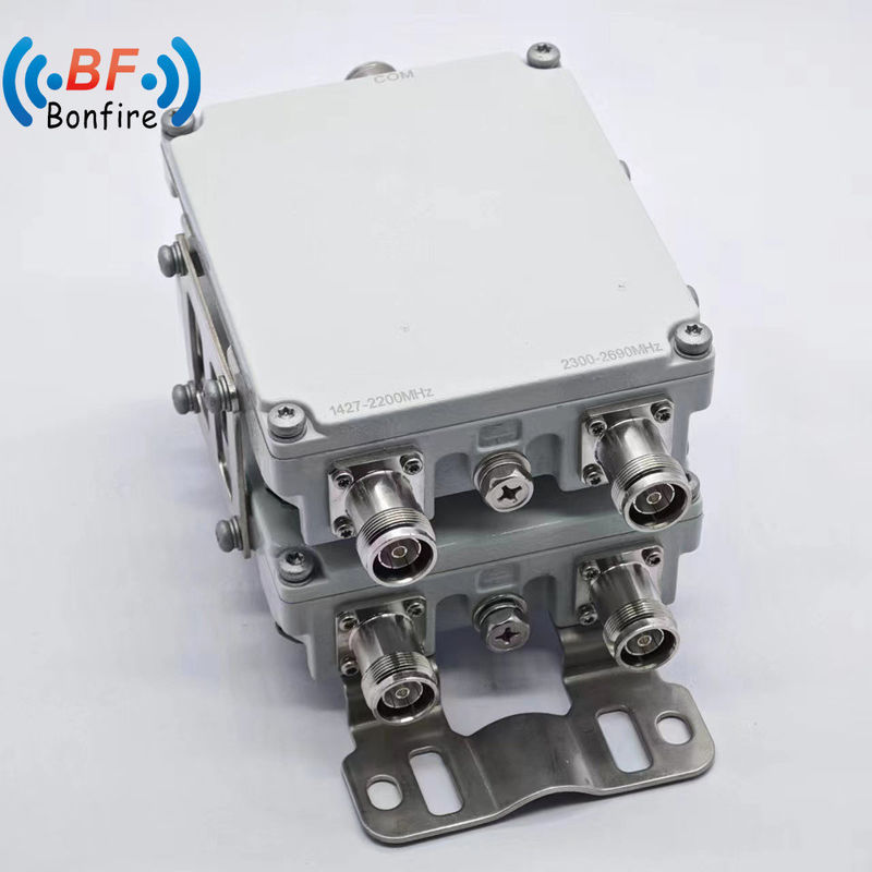 4.3-10f DIN-F インターフェイス 双帯ディプレクサー 1710-1880 1920-2170 2300-2400 2500-2700MHz
