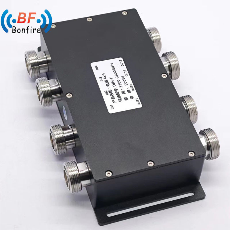500W 4*4 6dB ハイブリッドカップラー ハイブリッドコンビナー 4 in 4 出力 N 4.3-10 1つ付きDINコネクタ