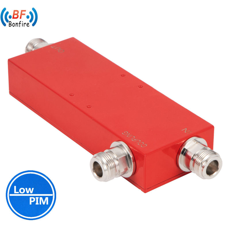 698-4000MHz 低ピム -160dbc IP65 N 女性方向性カップラーインターフェイス N-F グレー/赤