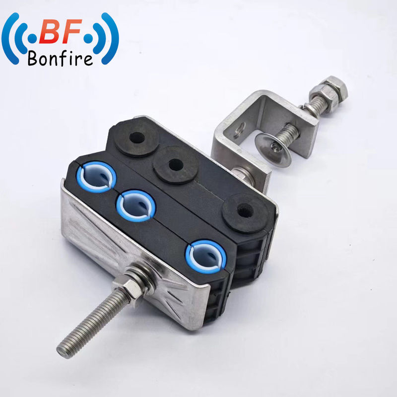 4 Way Coaxial Cable 1/2&quot; Flex Fiber Optic Feeder Clamp 5-7mm 19-25mm データテーブル 下
